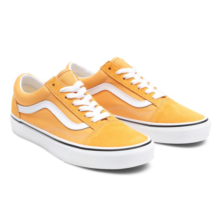 Vans Old Skool Dam Guld/Vita - Vans Låga Skor Online (IWCDK4018)